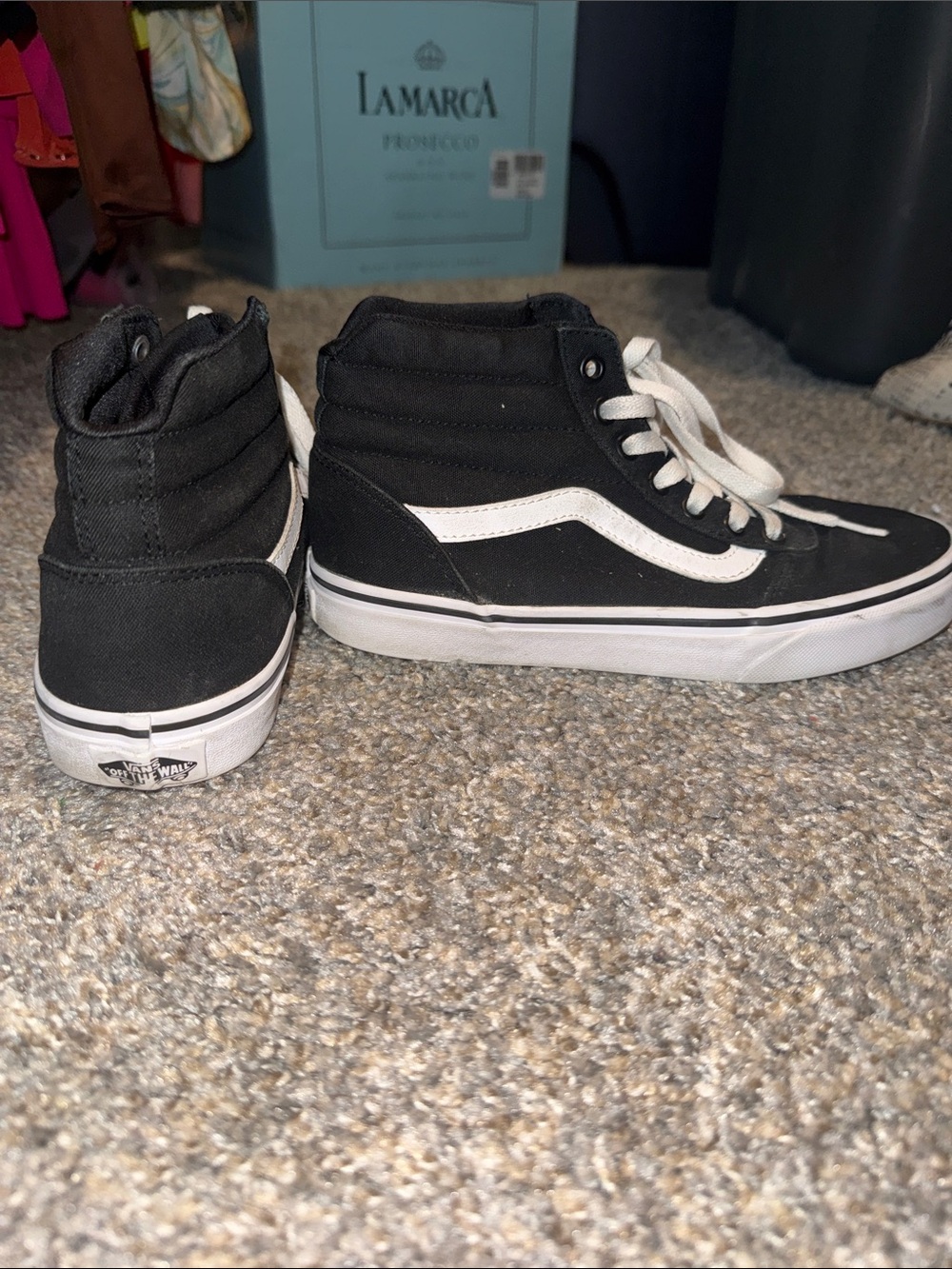 Vans Black High-Top Canvas Sneakers with White Laces
